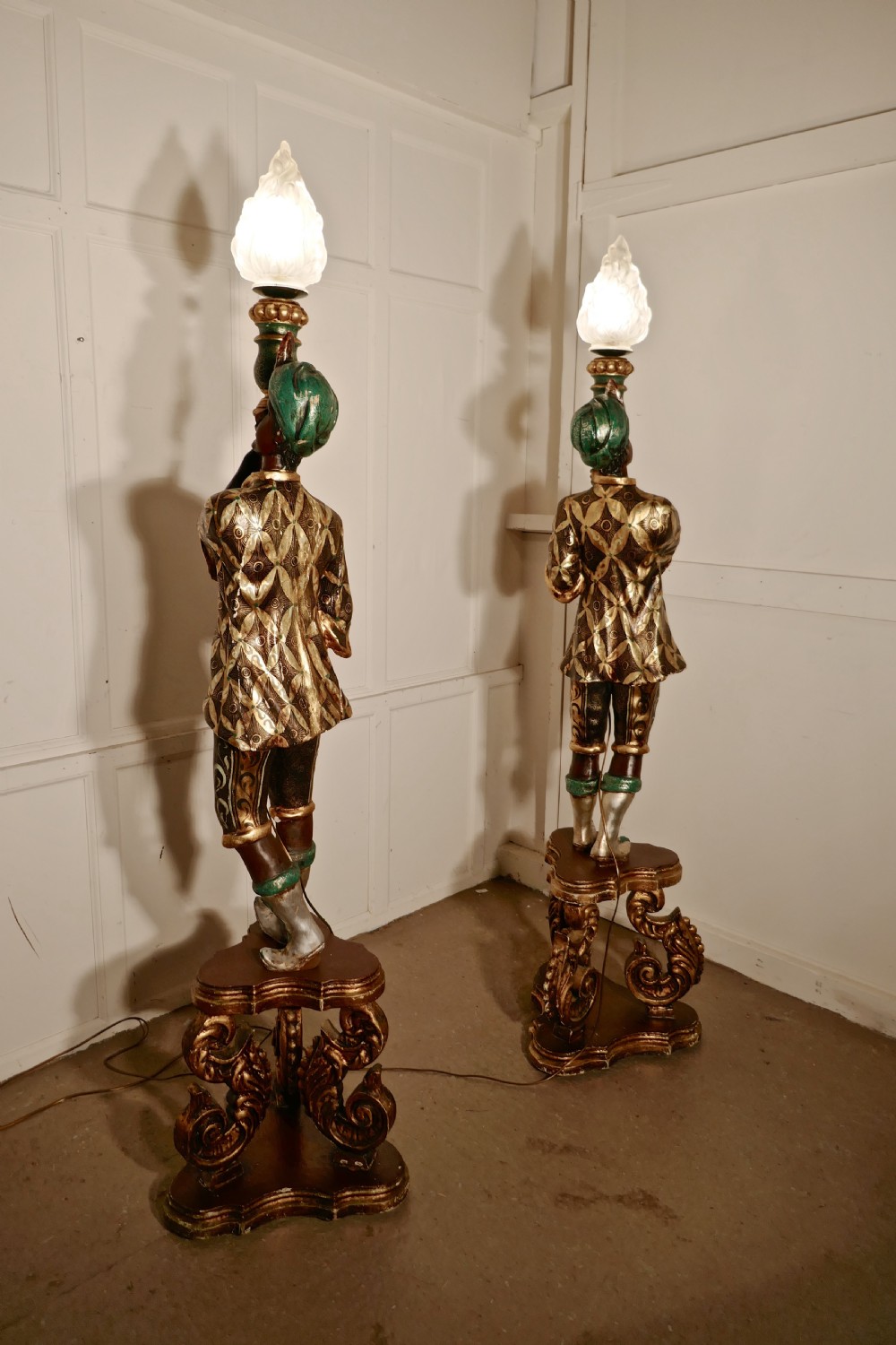 A Magnificent Pair of Venetian Blackamoor Candelabra View IX