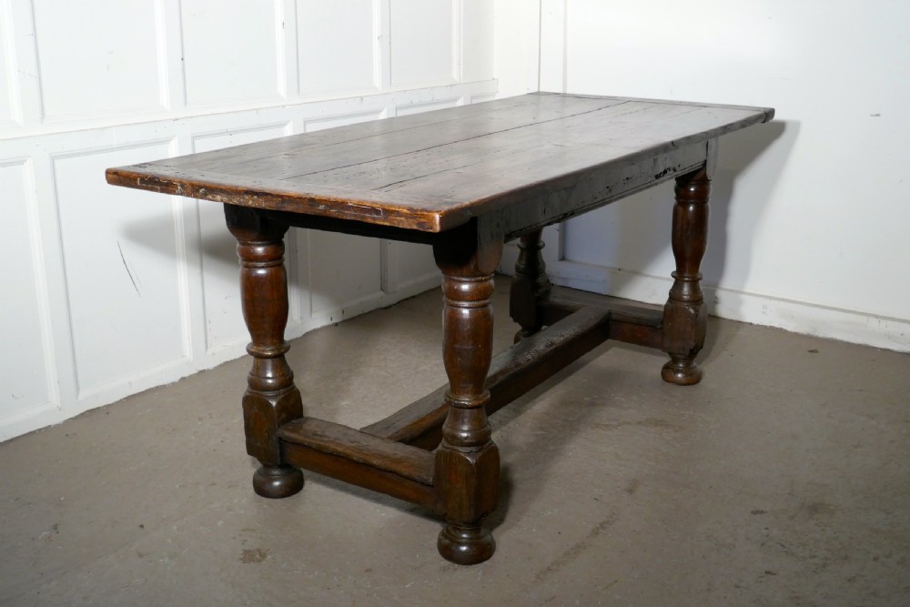 Early Gothic Carved Oak Table 