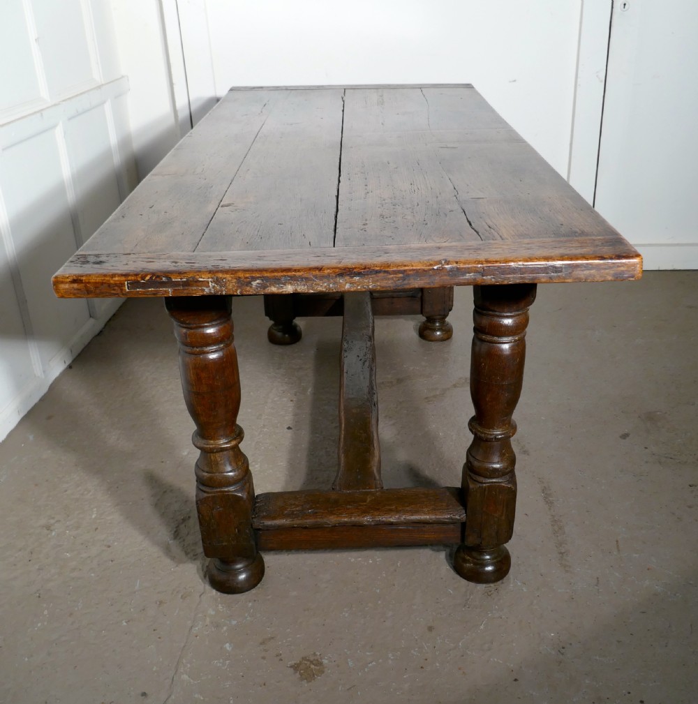 Early Gothic Carved Oak Table  View II