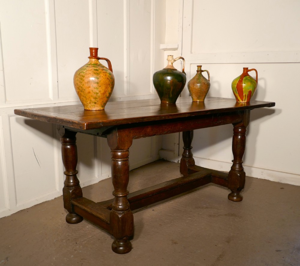 Early Gothic Carved Oak Table  View VI