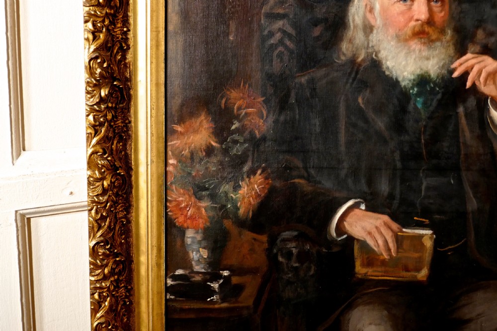 Very Large Oil Painting, Portrait of an Old Gentlman and His dog View V