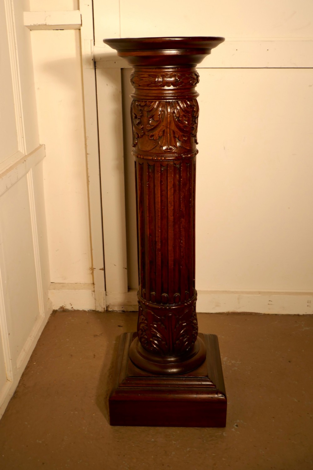 A Pair of 18th Century Carved Solid Mahogany Pedestals View II