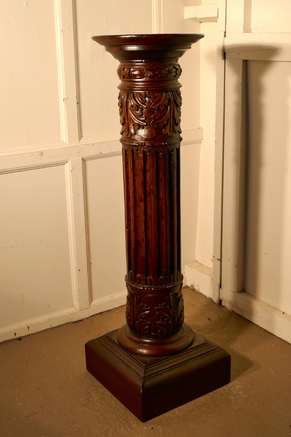 A Pair of 18th Century Carved Solid Mahogany Pedestals View III