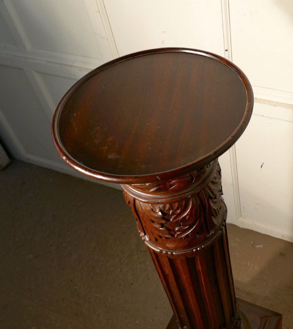 A Pair of 18th Century Carved Solid Mahogany Pedestals View VI