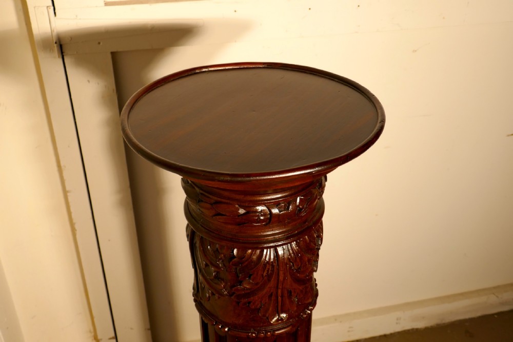A Pair of 18th Century Carved Solid Mahogany Pedestals View VIII