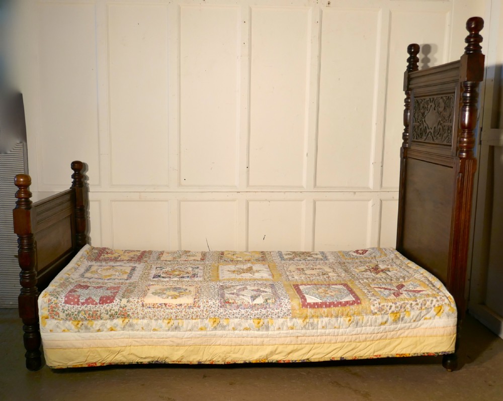 Gothic High Carved Oak Single Bed View VI