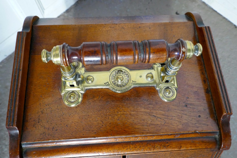 A Victorian Mahogany Coal Scuttle, Mechanical Opening and Liner View IX