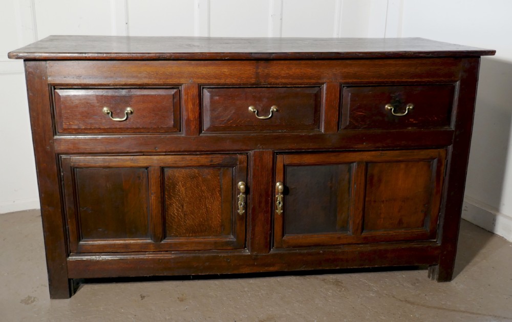 Large 18th Century Oak Dresser Base, Sideboard View V