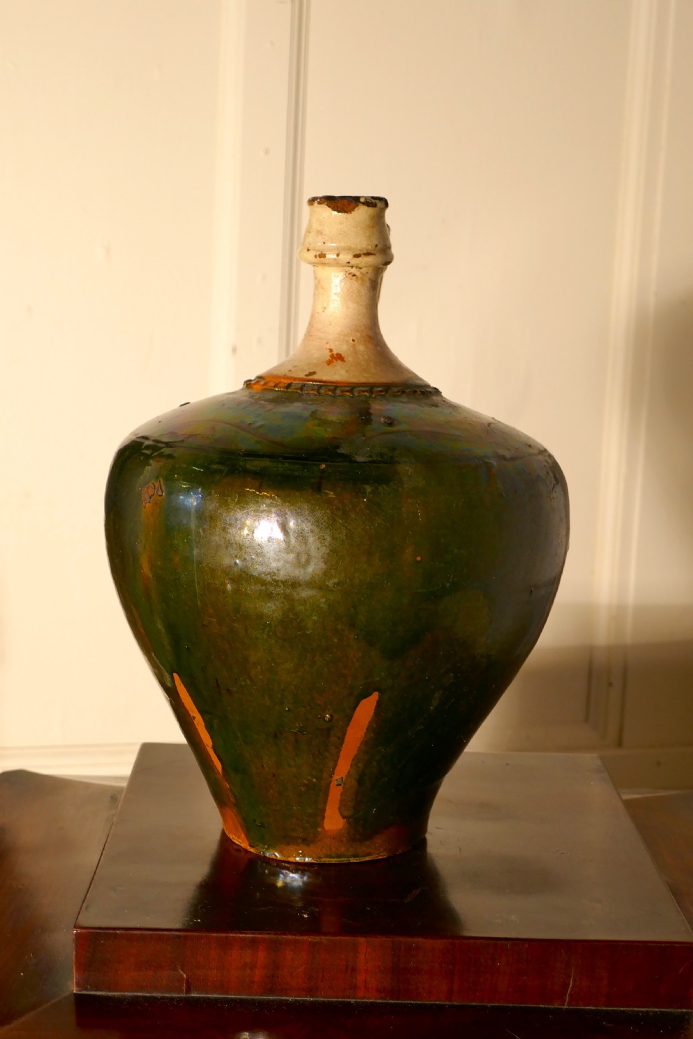 19th Century Terracotta Olive Oil Jug from Portugal  View II