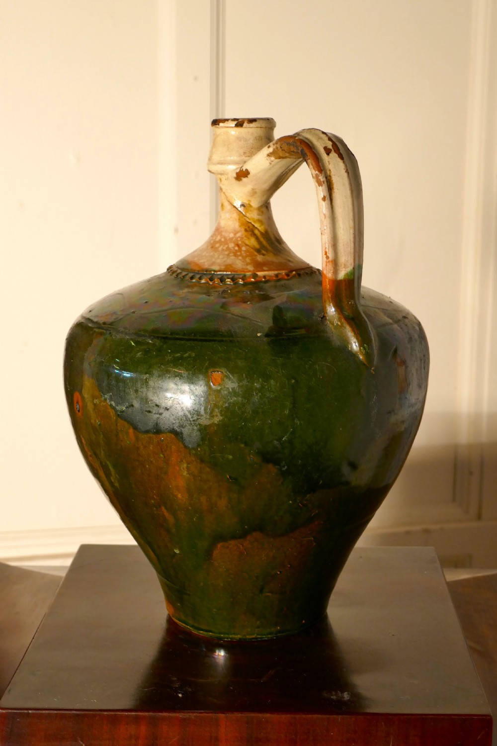 19th Century Terracotta Olive Oil Jug from Portugal  View III