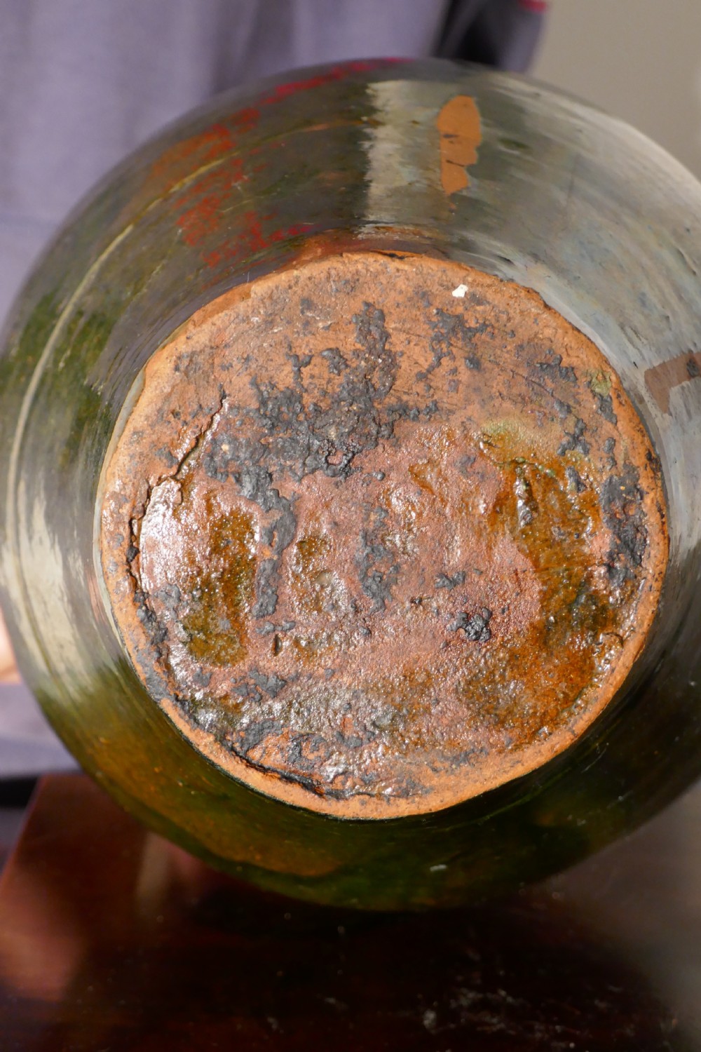 19th Century Terracotta Olive Oil Jug from Portugal  View IV