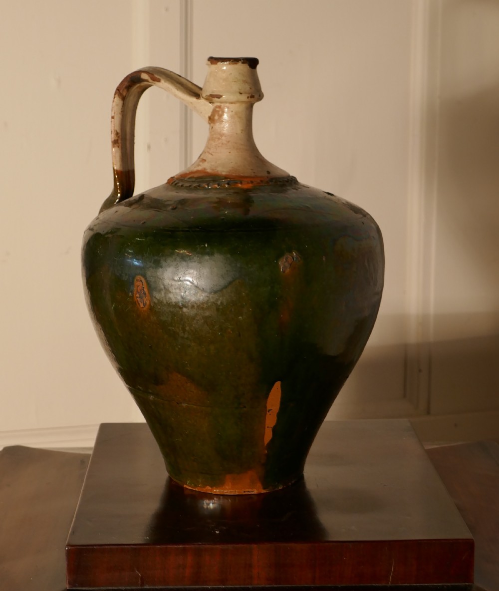 19th Century Terracotta Olive Oil Jug from Portugal  View V