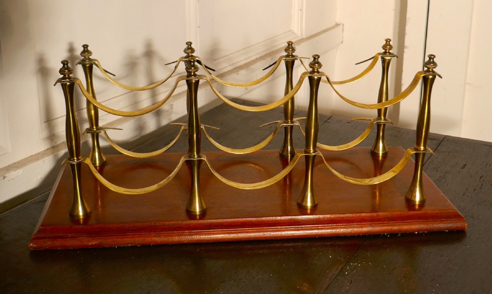 French Brass and Mahogany Sideboard Wine Rack View II
