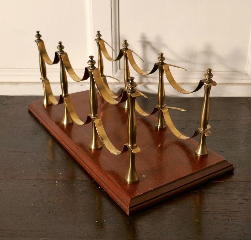 French Brass and Mahogany Sideboard Wine Rack View III