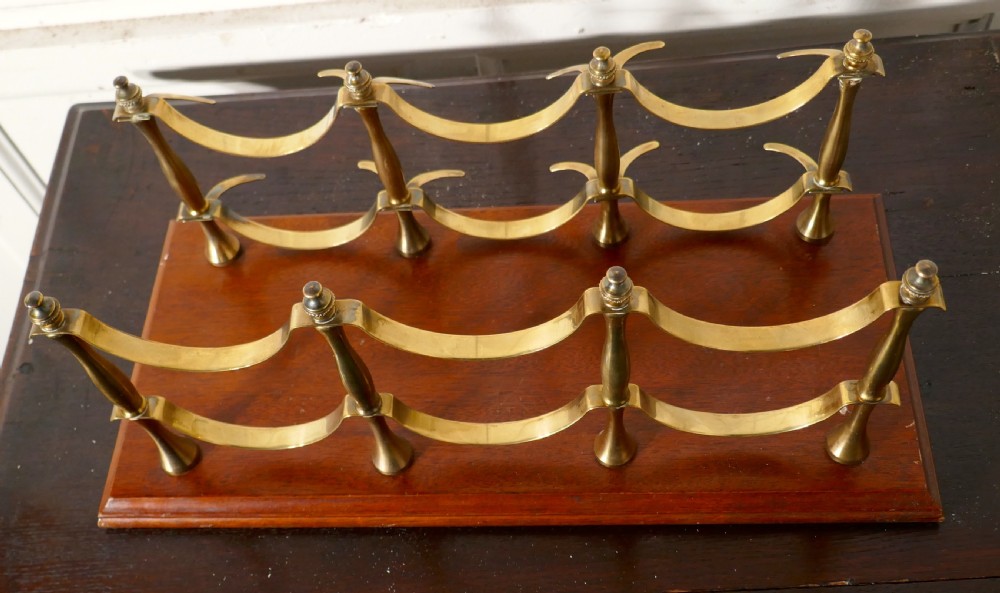 French Brass and Mahogany Sideboard Wine Rack View VI