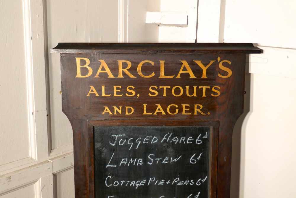 Barclay’s Brewery Oak Hotel Black Board or Menu Board View III