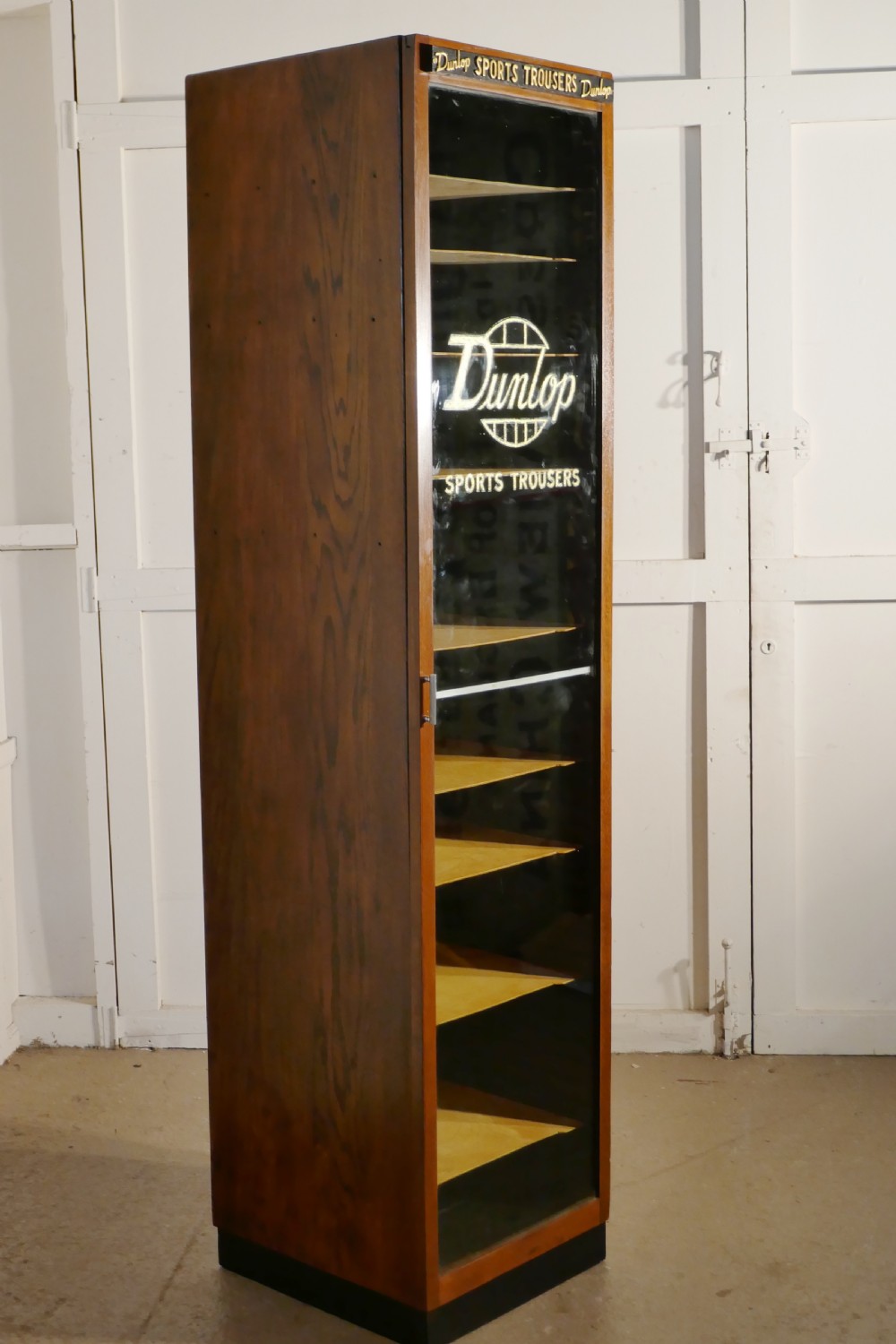 Vintage Art Deco Tall Haberdashery Dunlop Sports Cabinet, 