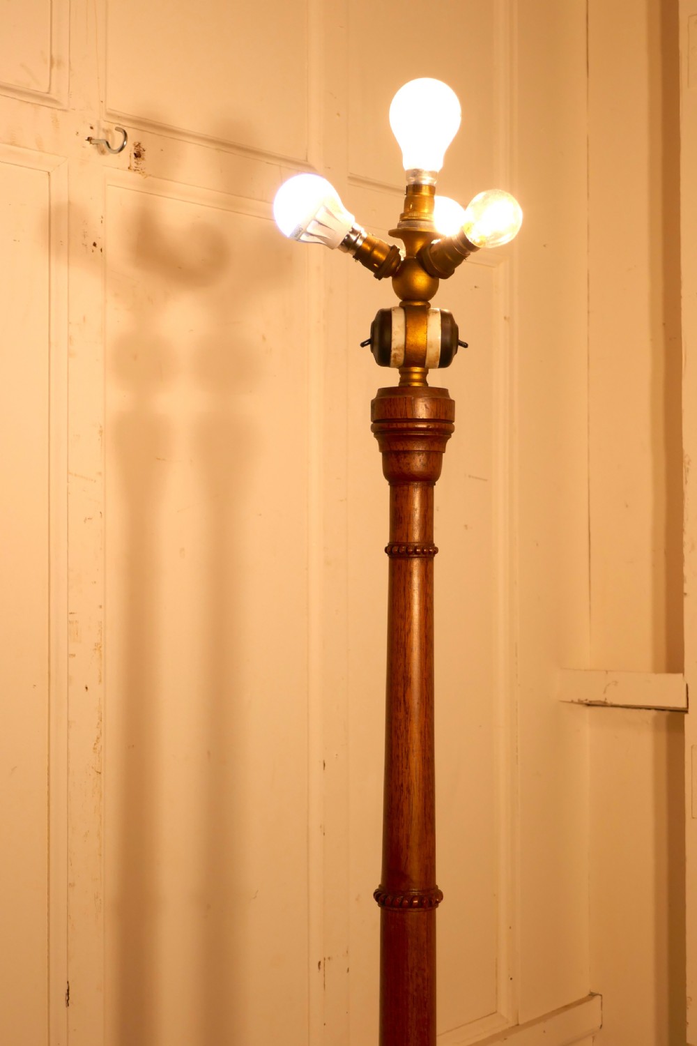 A Carved Blonde Mahogany Floor Standing Lamp View VI
