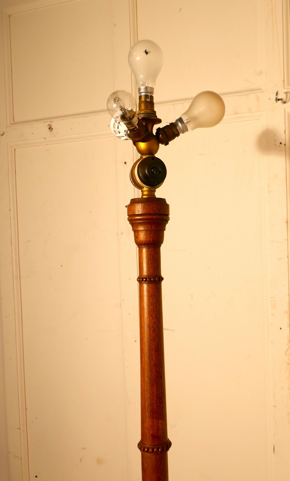A Carved Blonde Mahogany Floor Standing Lamp View VII