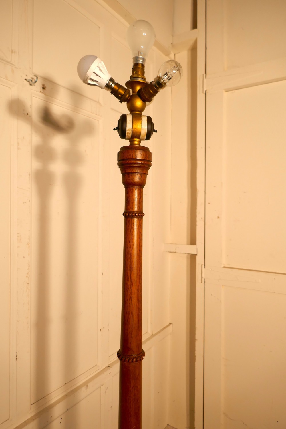 A Carved Blonde Mahogany Floor Standing Lamp View VIII