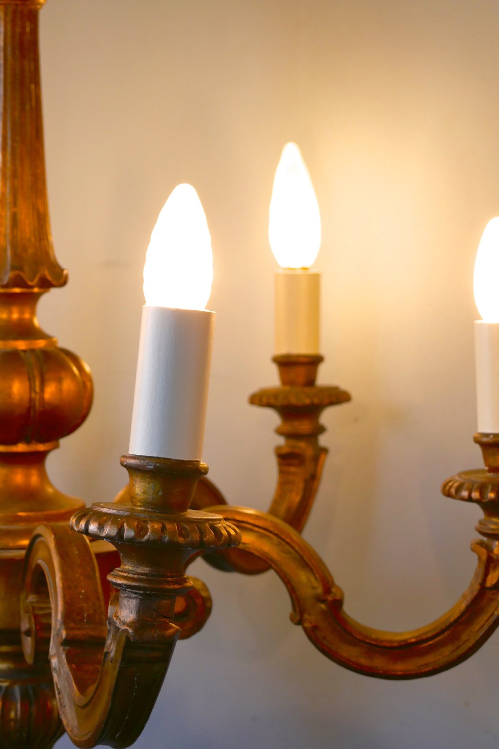 A Large  French Gilt-wood 6 Branch Rococo Chandelier  View VIII