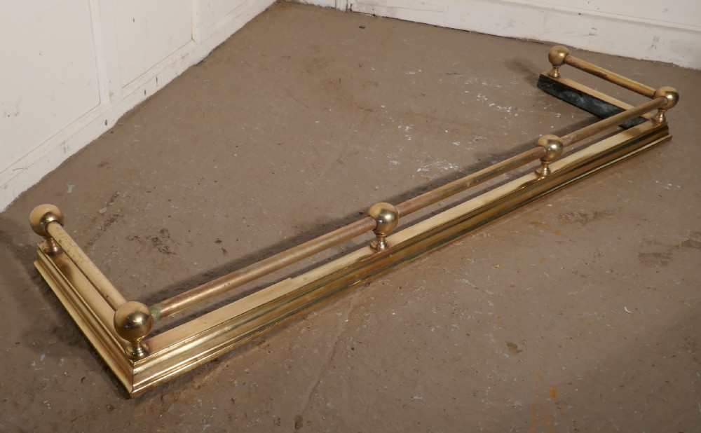 Large 19th Century Heavy Brass Fender  View II