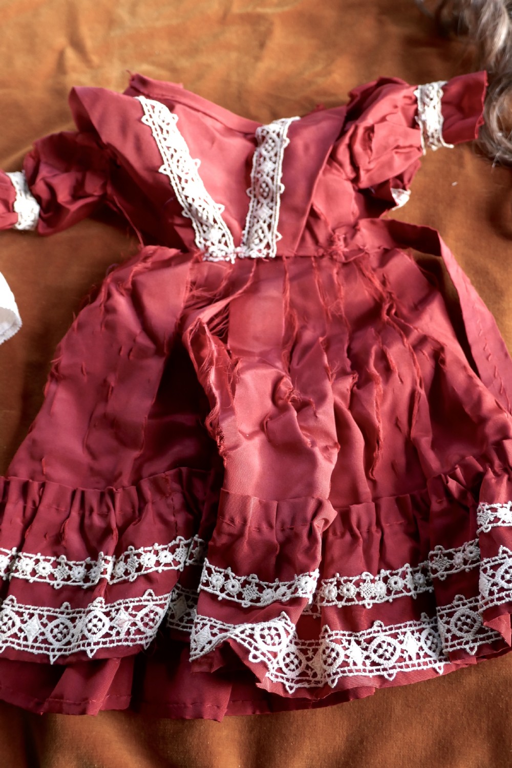 19th Century Character Doll possibly by Kestner with Wig and Clothes  View VI