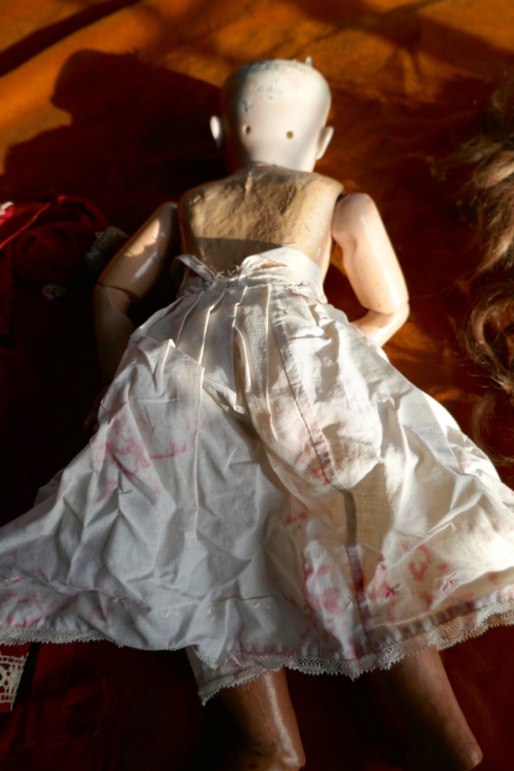 19th Century Character Doll possibly by Kestner with Wig and Clothes  View VII
