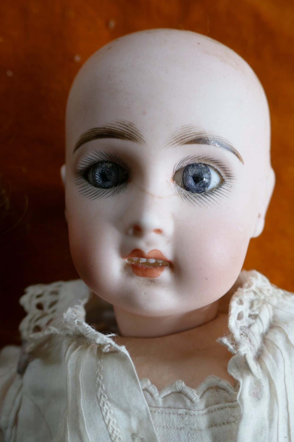 19th Century Character Doll with Wig and Clothes  View III