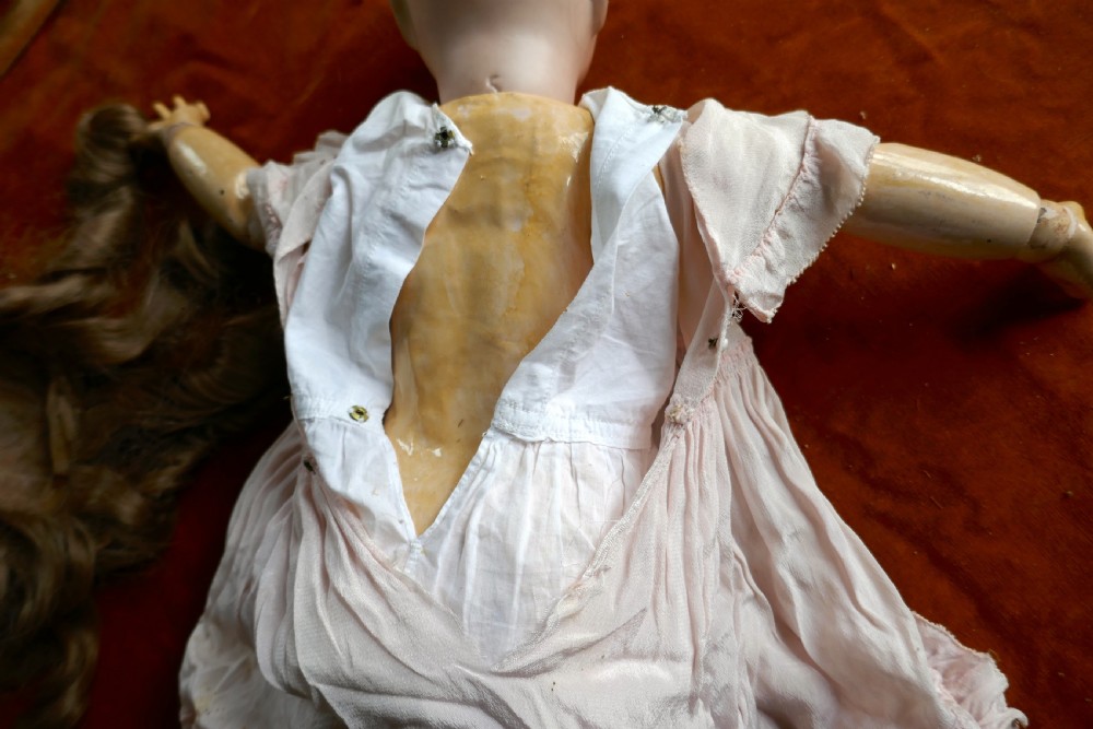 19th Century Character Doll with Wig and Clothes  View VII