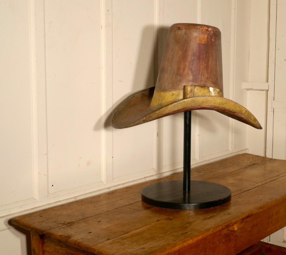 19th Century Giant American 10 Gallon Hat Original Shop Metal Trade Sign