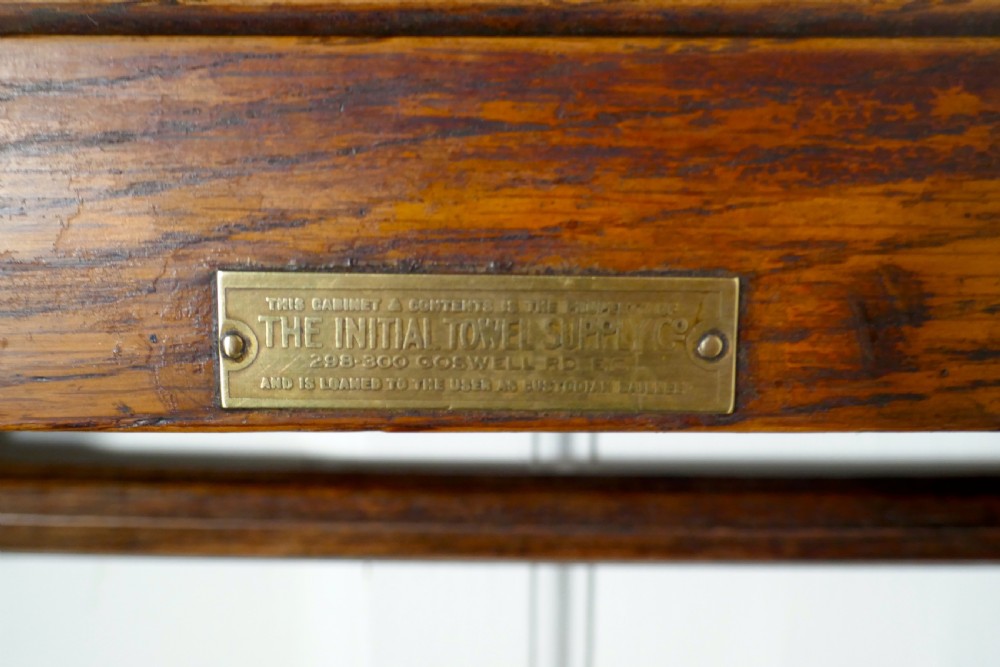 Wall Hanging Oak Cloakroom or Bathroom Cupboard from the Initial Towel Supply Co   View V