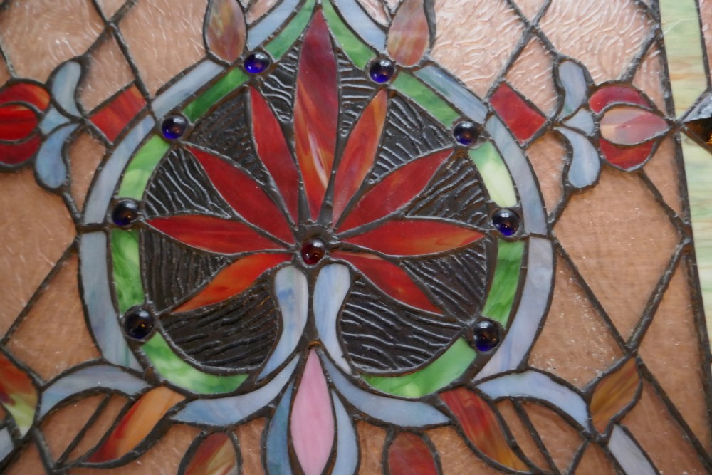 Large Art Nouveau Stained Glass Panel for a Window or Door View III