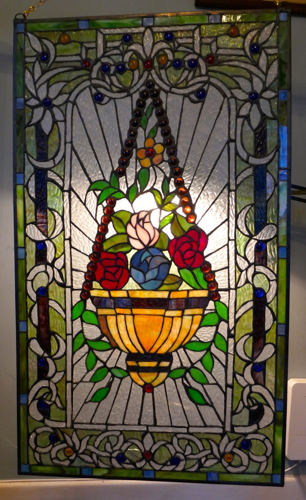 Large Art Nouveau Stained Glass Panel for a Window or Door View VII
