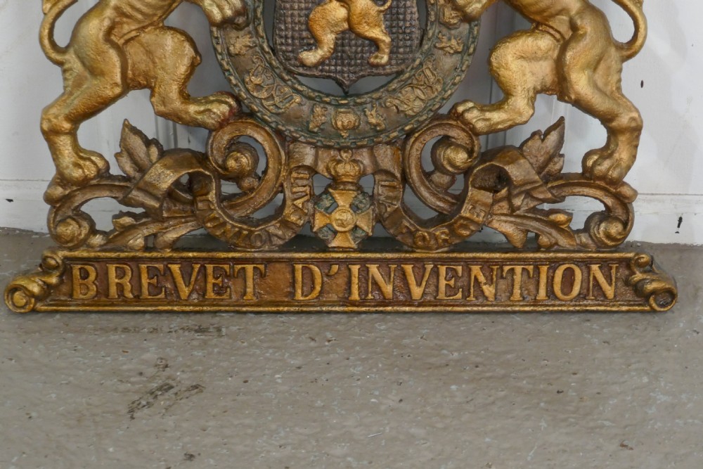 Belgian Cast Iron Heraldic Coat of Arms Shield View IV