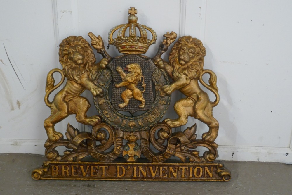 Belgian Cast Iron Heraldic Coat of Arms Shield View VI