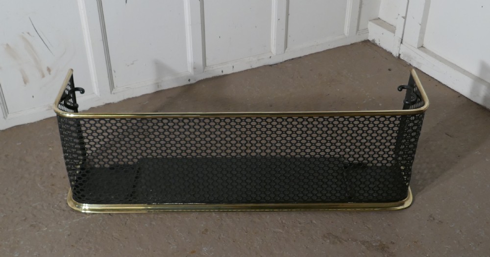 Brass and Iron Fireside Fender  View V