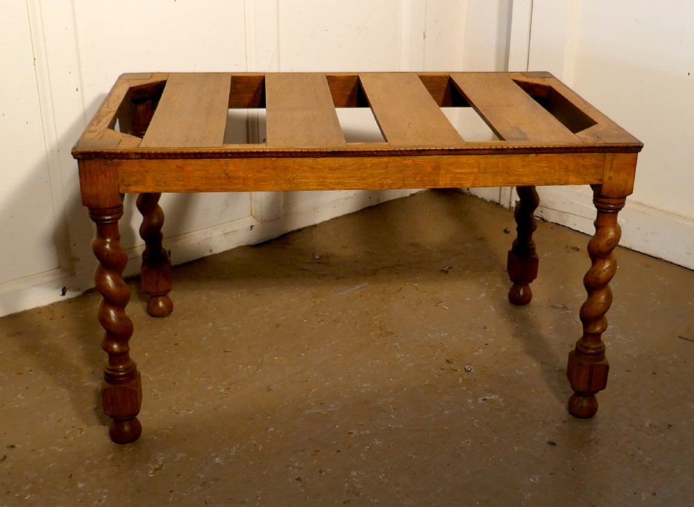  Victorian Oak Luggage Rack, Suitcase Stand View III