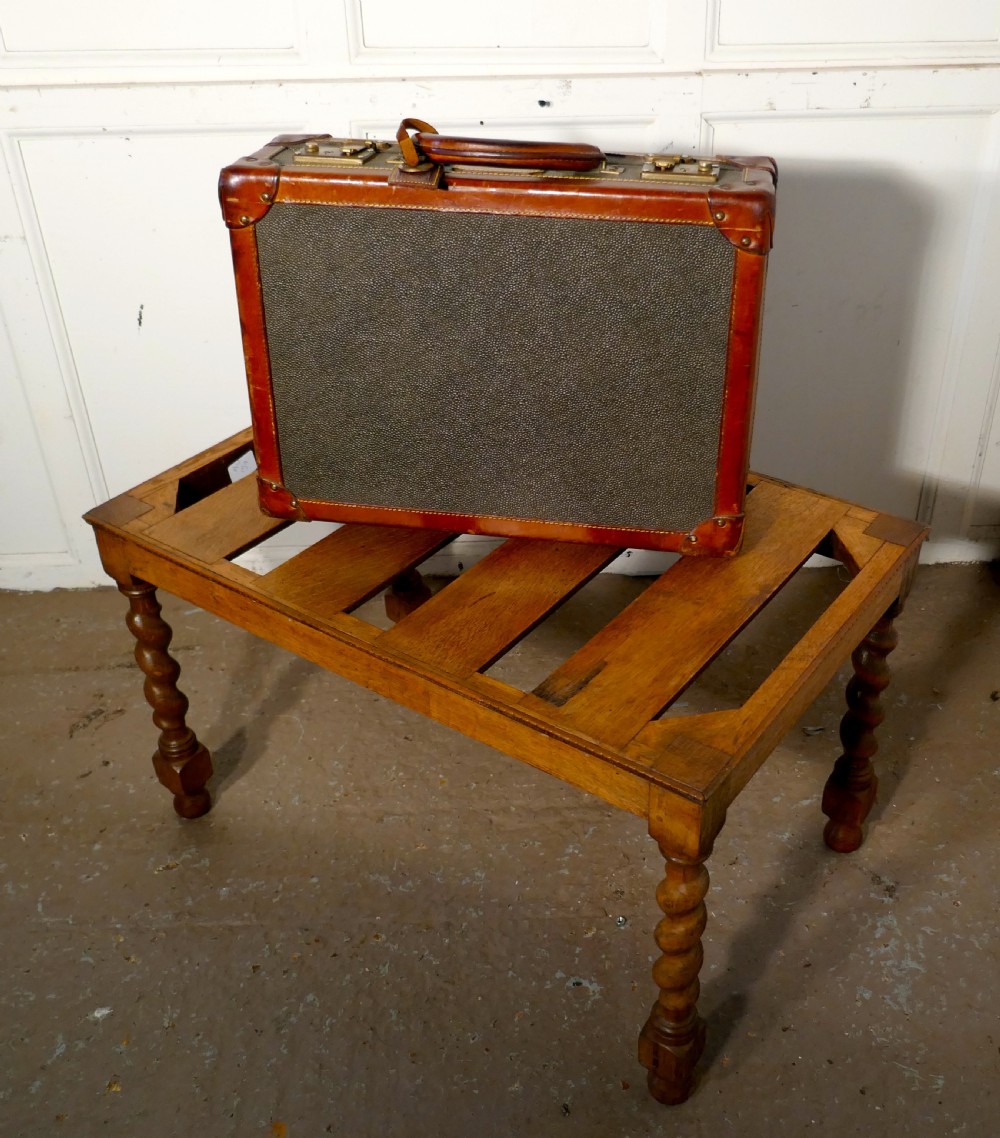  Victorian Oak Luggage Rack, Suitcase Stand View IV