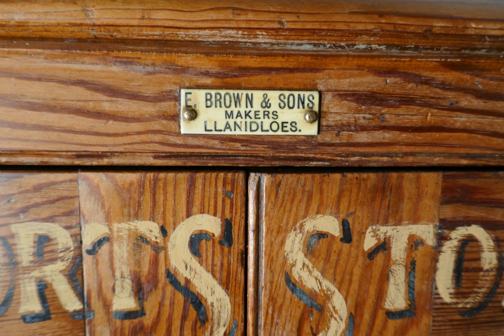 Sign Painted Pitch Pine School Cupboard, Sports Equipment Cupboard View VII