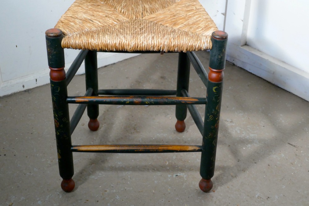 Painted Folk Art European Ladder-back Chair  View III