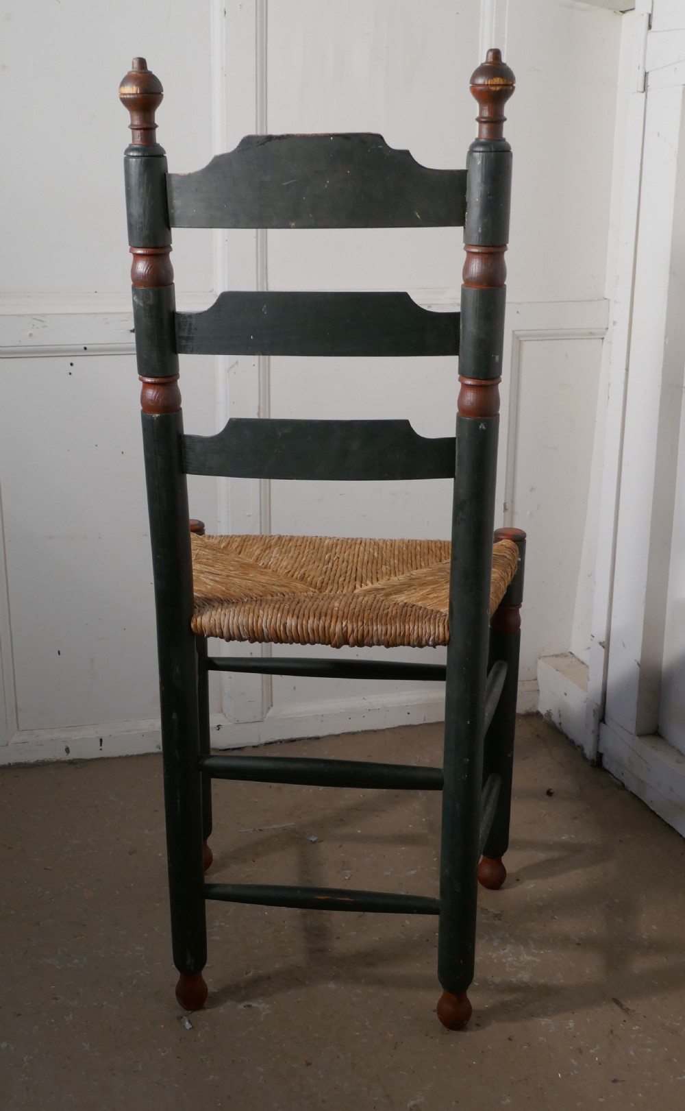 Painted Folk Art European Ladder-back Chair  View V