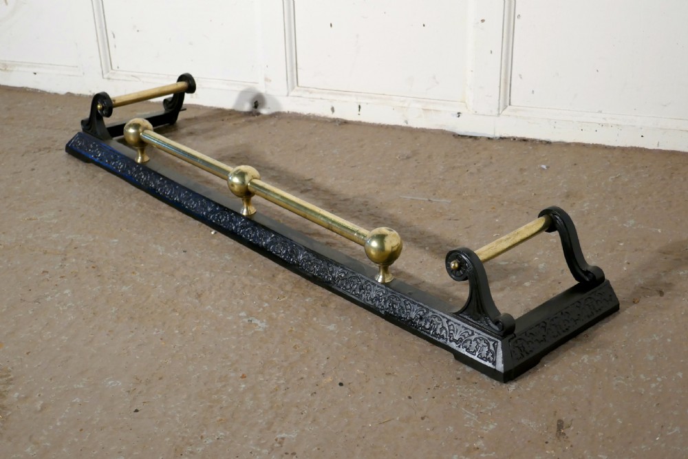 Victorian Brass and Iron Fender  View II