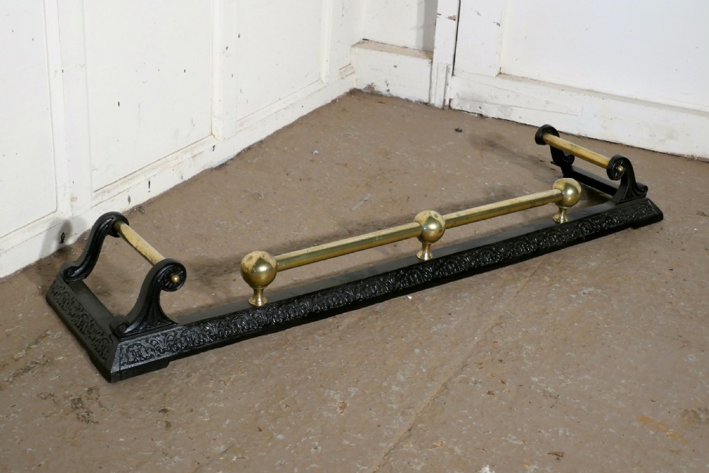 Victorian Brass and Iron Fender  View III
