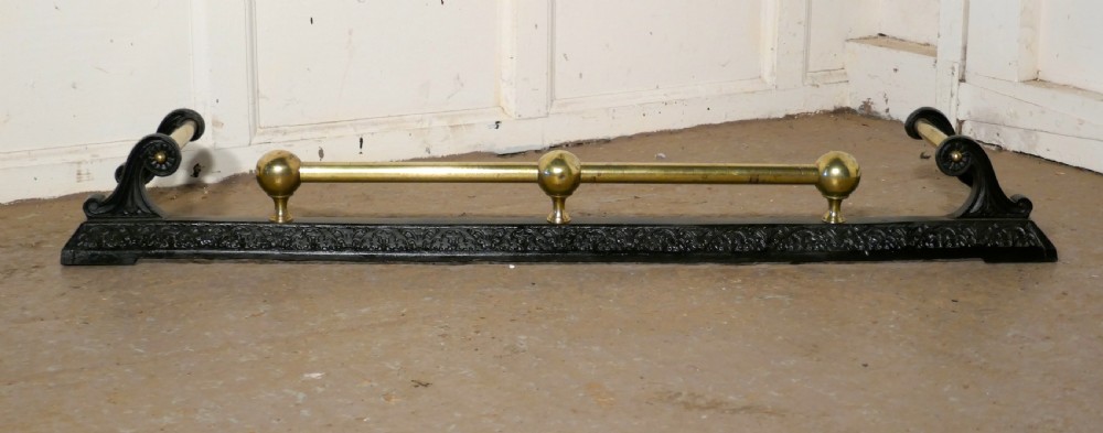Victorian Brass and Iron Fender  View IV