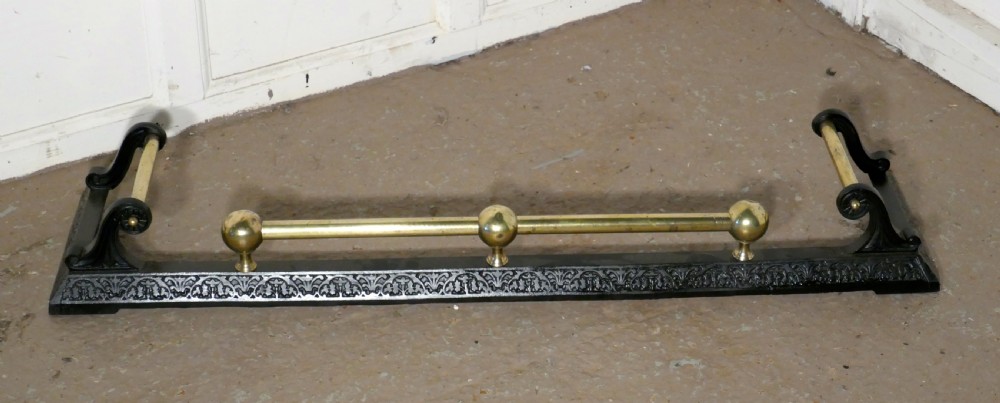 Victorian Brass and Iron Fender  View V