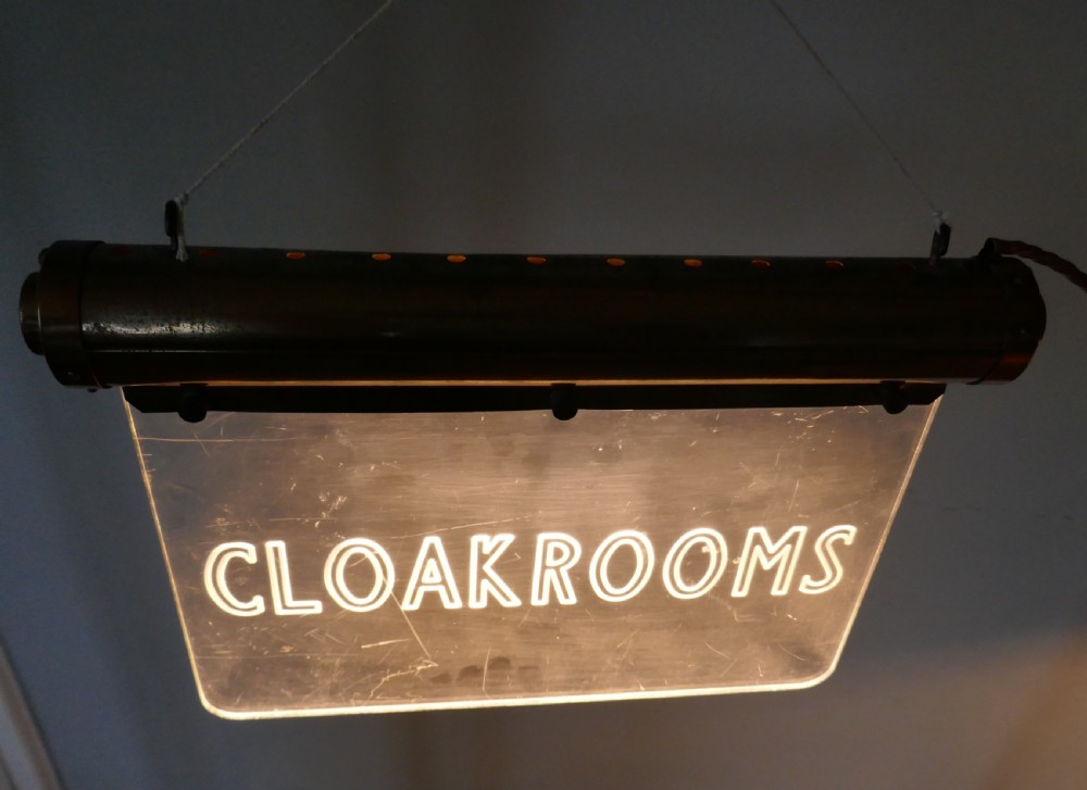 Art Deco Illuminated Hotel Cloakroom Sign View III
