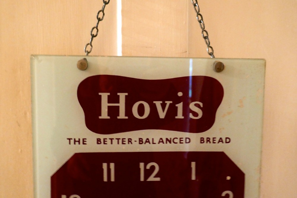 Hovis Smiths Painted Glass Advertising Clock View IV