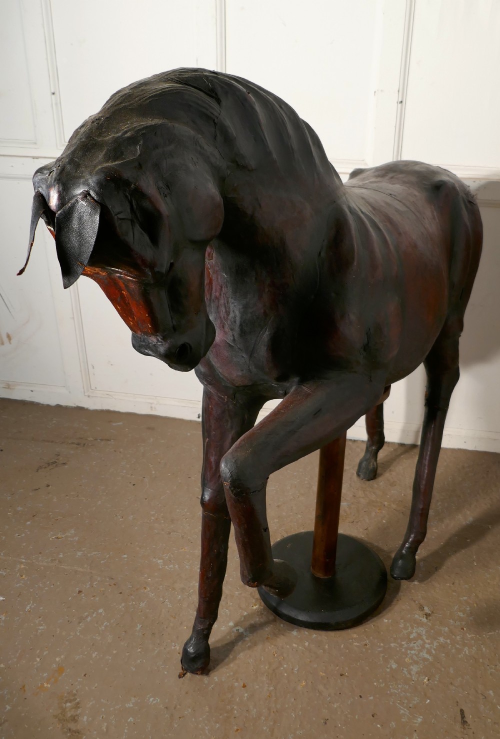 Large Arts and Crafts Leather Model of a Horse View VI