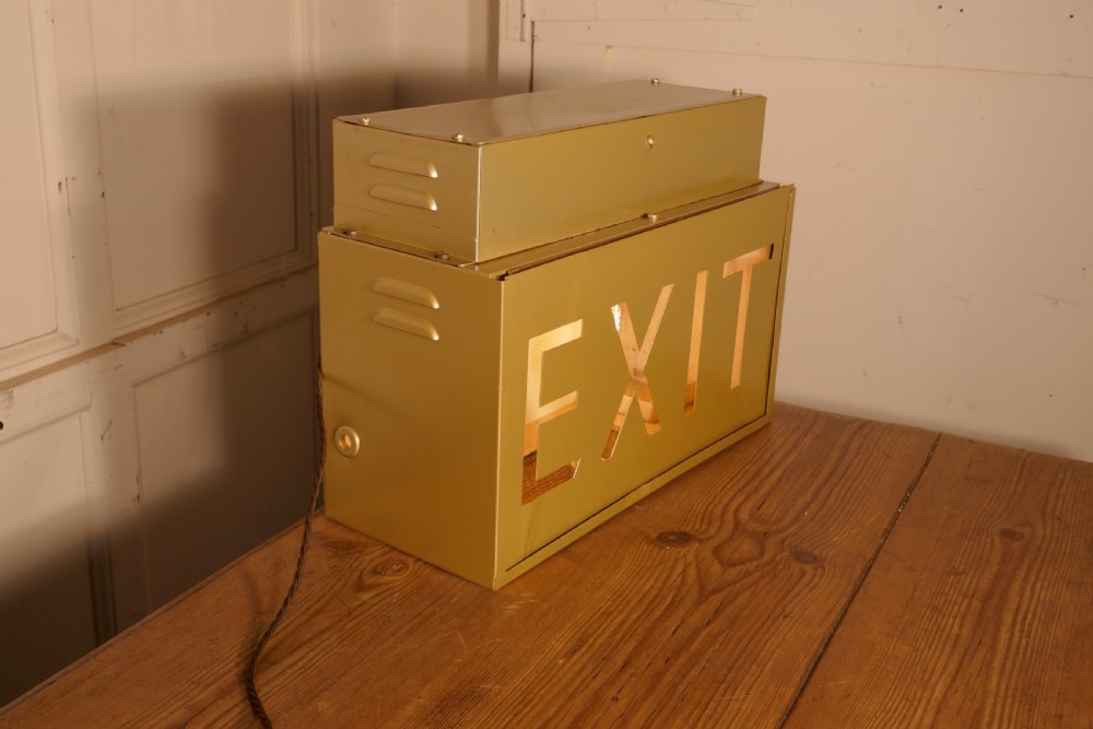 Gold Odeon Cinema EXIT Sign Electric Light  View II